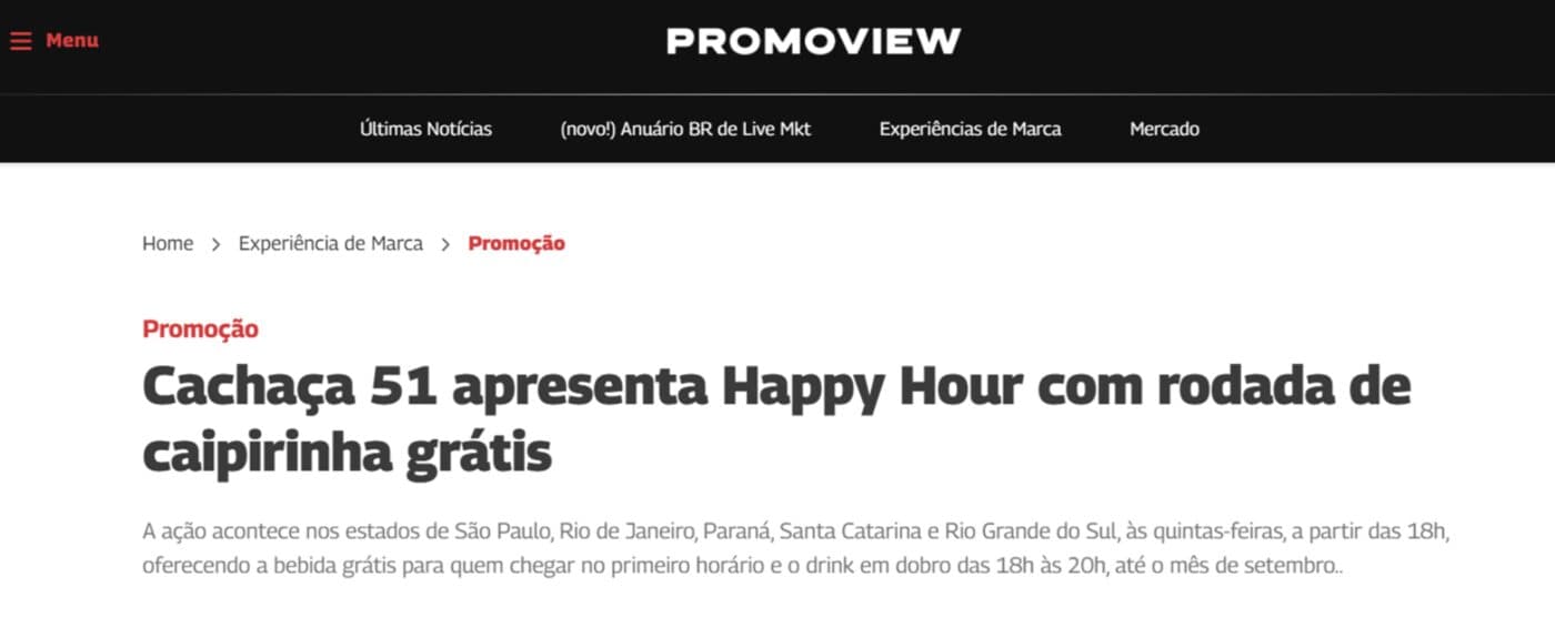 Cachaça 51: Happy Hour 5+1 — galeria