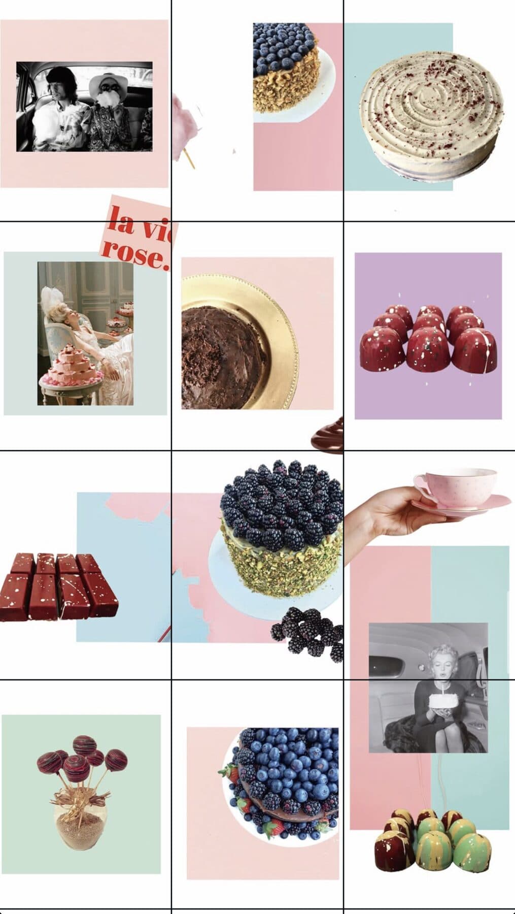 Mood board de doces da Mini Goma